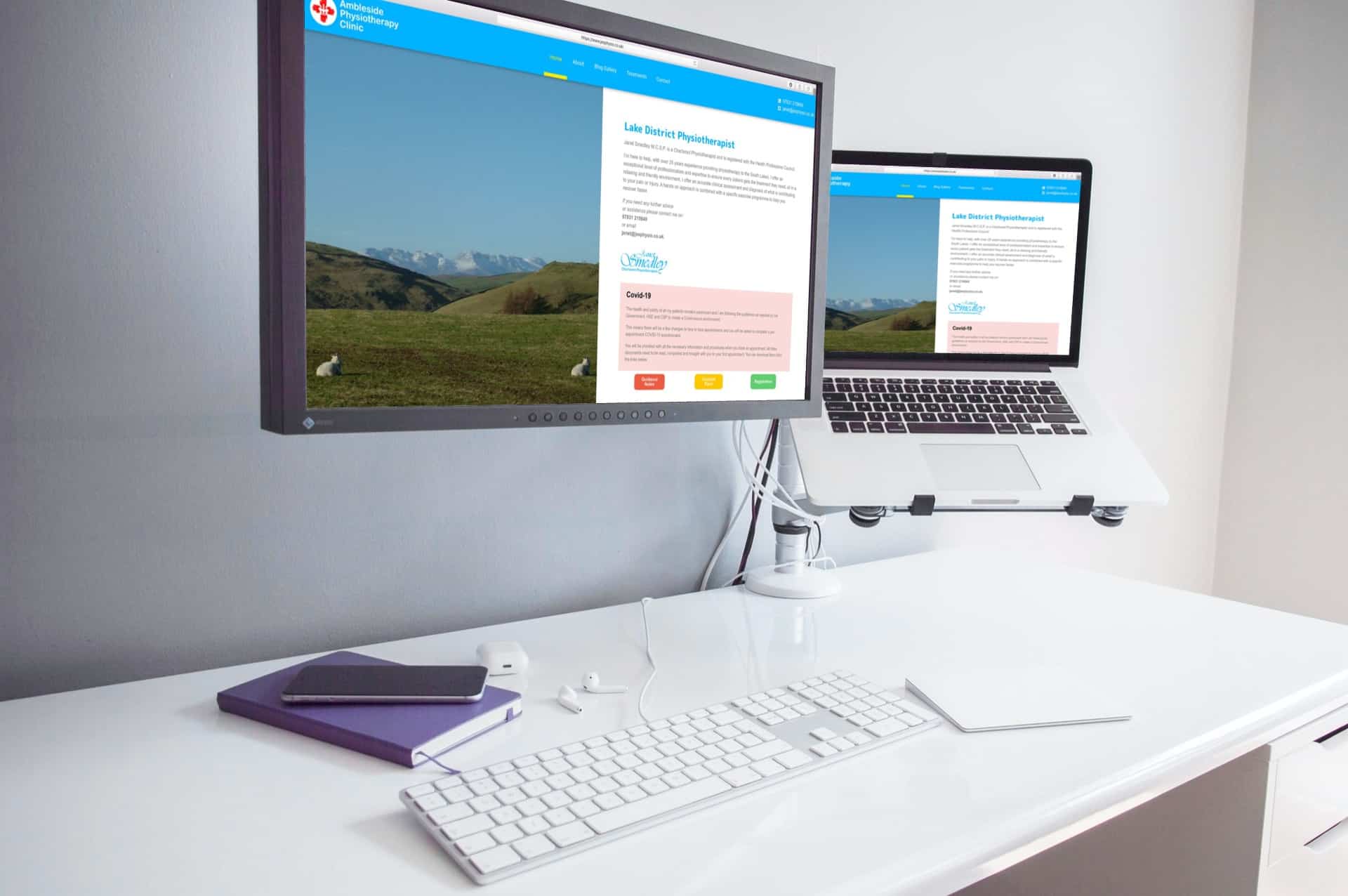 ambleside physio mockup laptop desktop