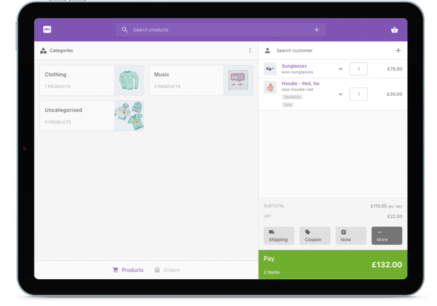 WooCommerce POS on an iPad