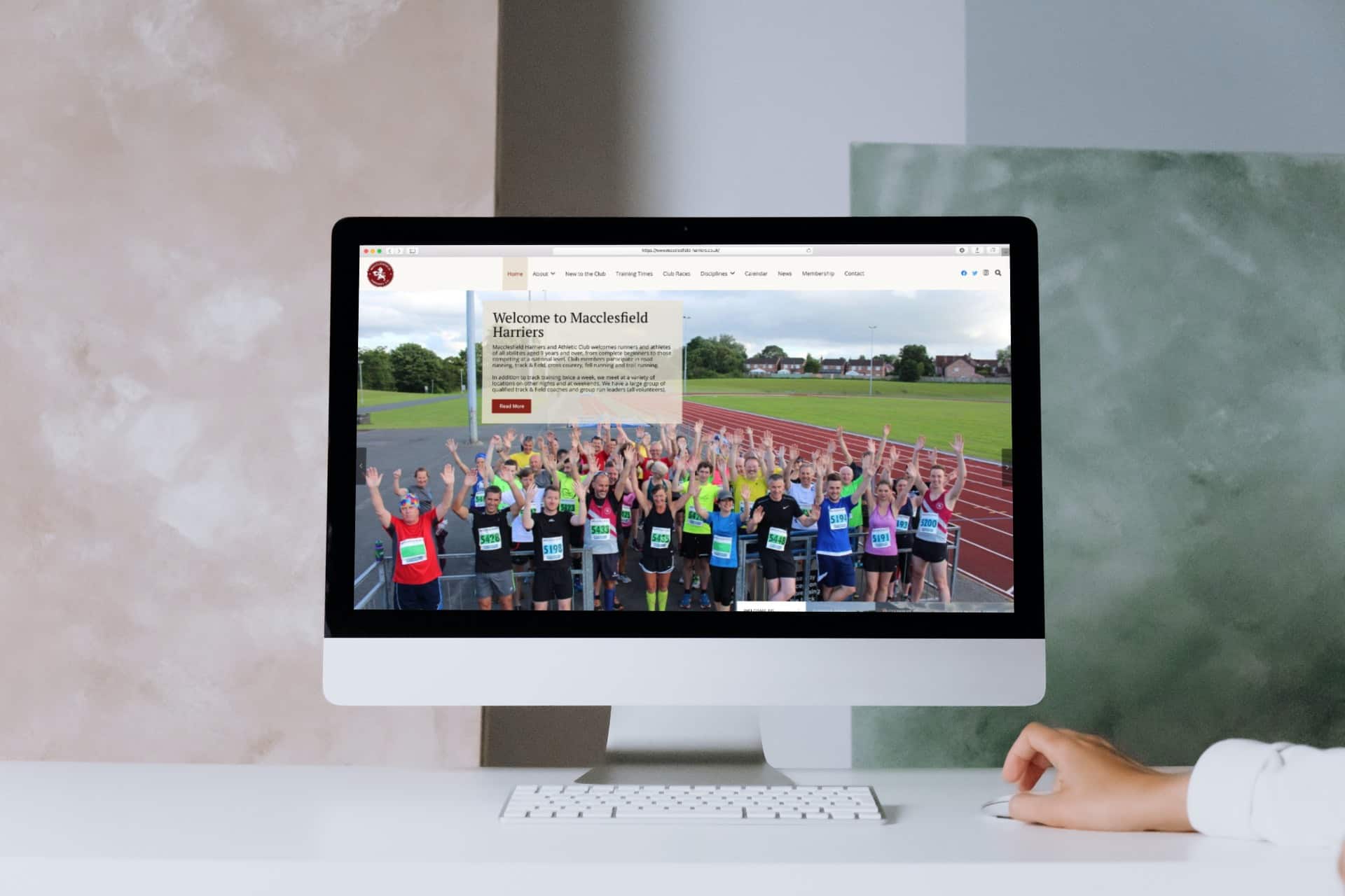 macclesfield harriers site mockup desktop