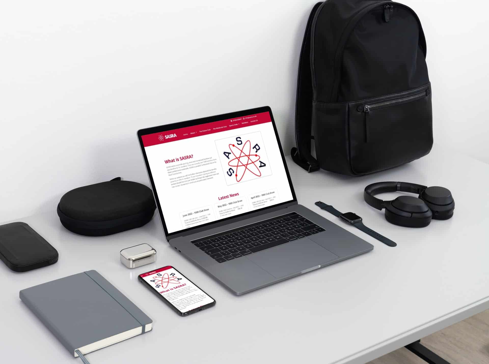 SASRA Mockup on laptop and iphone