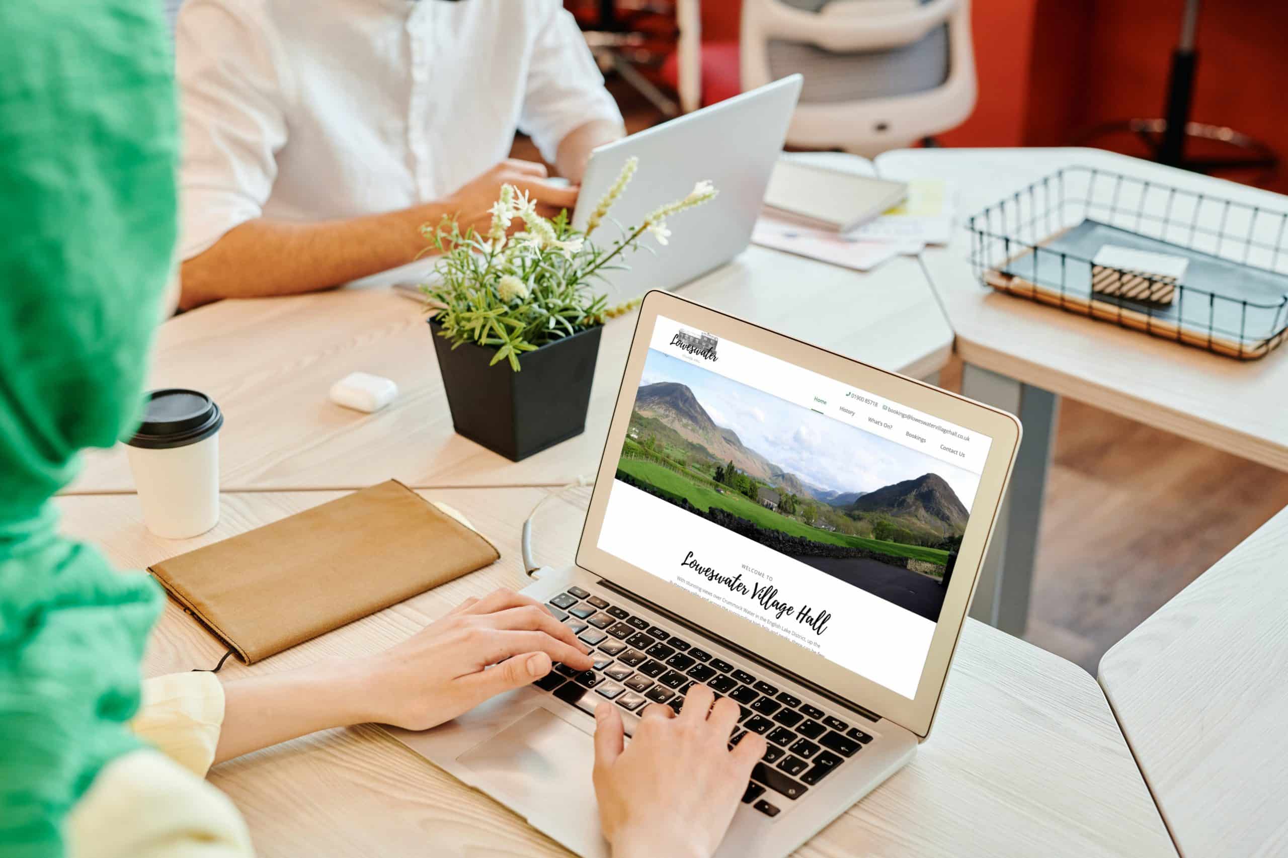 Loweswater Village Hall website on laptop screen